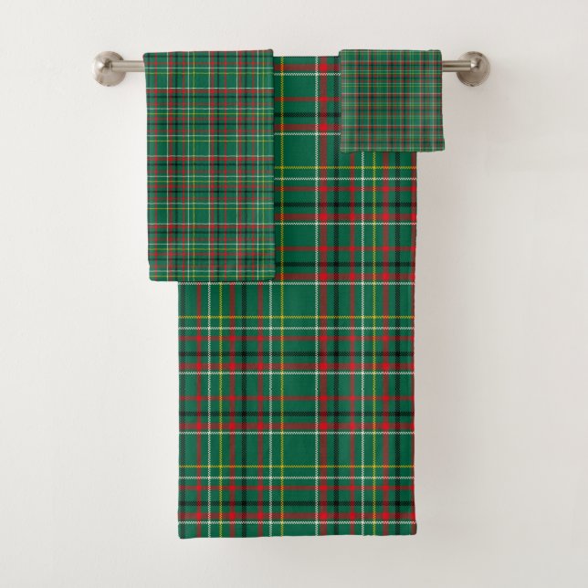 Conjunto De Toalhas Christmas Plaid Green Pattern-23914 (Insitu)