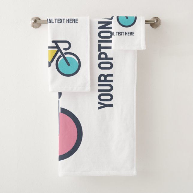Conjunto De Toalhas Ciclo de Texto Personalizado (Insitu)