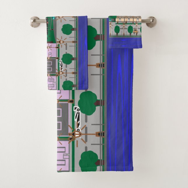 Conjunto De Toalhas Cidade Noturna (Insitu)
