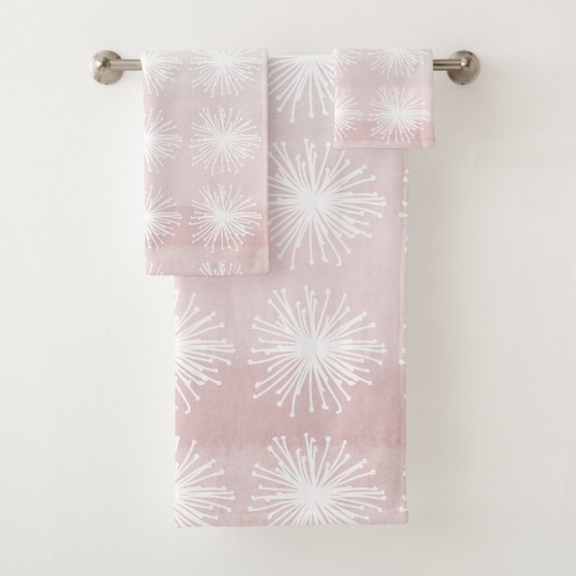 Conjunto De Toalhas Cinza Blush Floral  (Insitu)