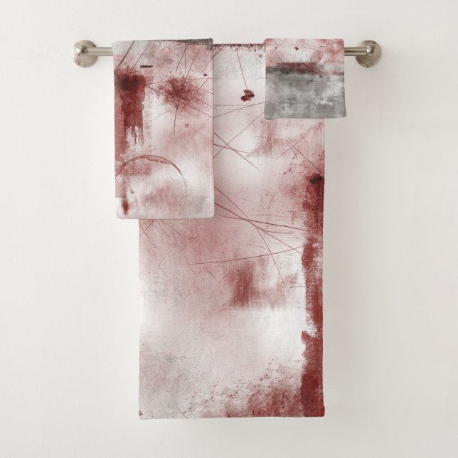 Conjunto De Toalhas Cinza Branca Rustic Modern Abstrato Nr56 (Insitu)