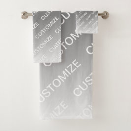 Conjunto De Toalhas Cinza (cor mutável) Ombre & Padrão de Texto