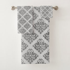 Conjunto De Toalhas CINZA de Prata Negra LUXURIOSA HAMPTON TOWEL SET