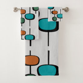 Conjunto De Toalhas Cinza de trendência de laranja azul elegante e ret