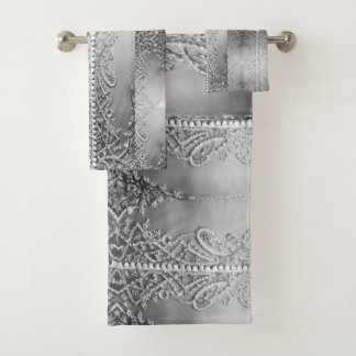 Conjunto De Toalhas Cinza Delicado