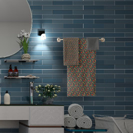 Conjunto De Toalhas Cinza Mini flor selvagem