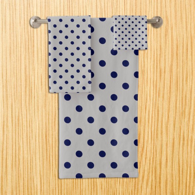 Conjunto De Toalhas Cinza Navy Bolinha (Criador carregado)