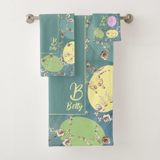 Conjunto De Toalhas Cinza Pálida páscoa Pastel Ovos e Rosas (Insitu)