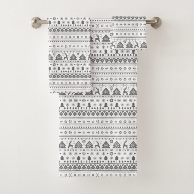 Conjunto De Toalhas Cinza tradicional nórdico nórdico (Insitu)