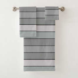 Conjunto De Toalhas Cinza Verde Com Listras Pretas Em Papel Aquarela