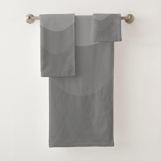 Conjunto De Toalhas Cinza Wavey Stripe Moderna (Insitu)