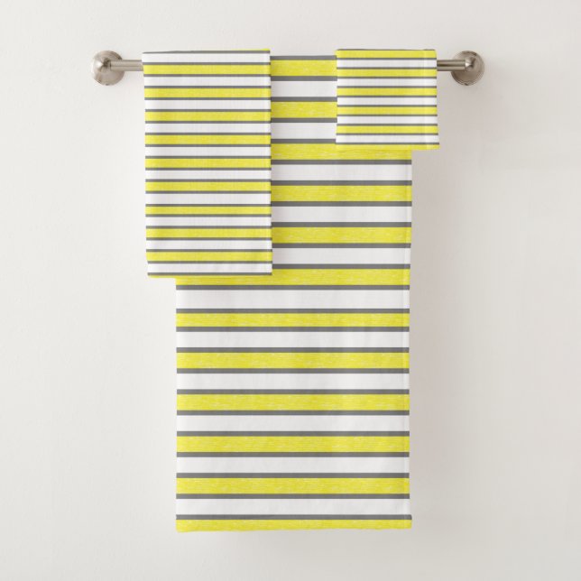 Conjunto De Toalhas Cinzas e Estáticas Amarelas (Insitu)