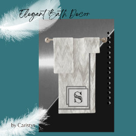 Conjunto De Toalhas Cinzas Modernas Monogramas