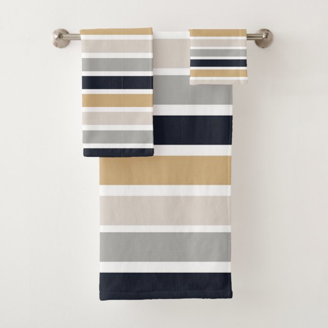 Conjunto De Toalhas Cinzas, Preto e Latão (Insitu)