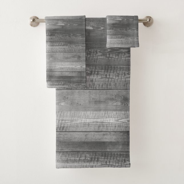 Conjunto De Toalhas Cinzas rústicas pranchas resistidas da madeira do (Insitu)