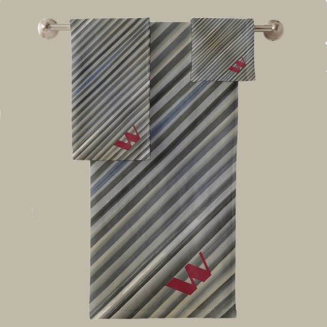 Conjunto De Toalhas Cinzas Trocas Monocromáticas Fumosas Monograma (Criador carregado)