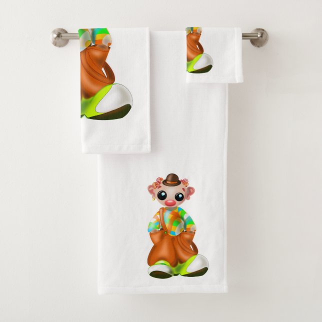 Conjunto De Toalhas Circo de Torres de Banho de Palhaço - Personalizáv (Insitu)