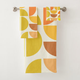 Conjunto De Toalhas Círculos abstratos modernos de meados do século em