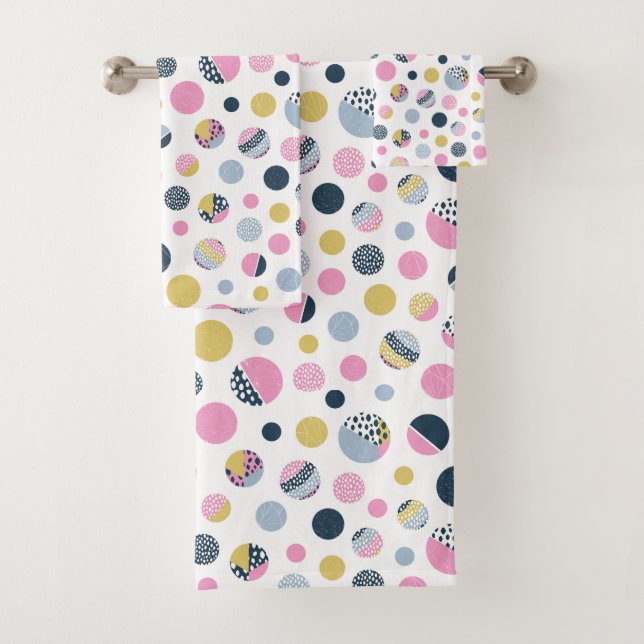 Conjunto De Toalhas Círculos Coloridos (Insitu)