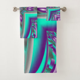 Conjunto De Toalhas Círculos Concentrados Puxados Para O Ponto Abstrat