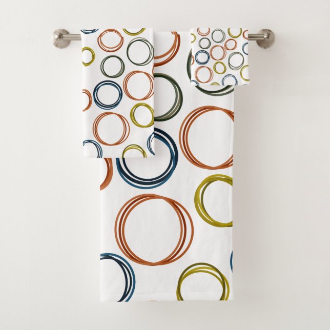 Conjunto De Toalhas Círculos de Boho (Insitu)