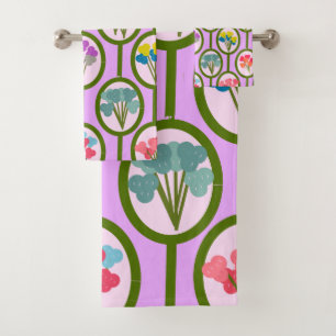 Conjunto De Toalhas Círculos de Flores