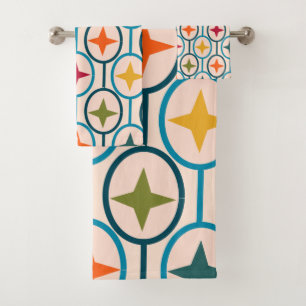 Conjunto De Toalhas Círculos e estrelas