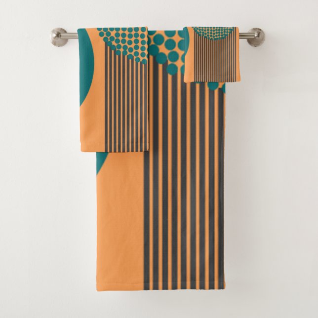 Conjunto De Toalhas Círculos e Linhas Modernos do Século médio (Insitu)