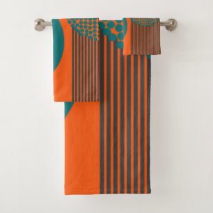 Conjunto De Toalhas Círculos e Linhas Modernos do Século médio