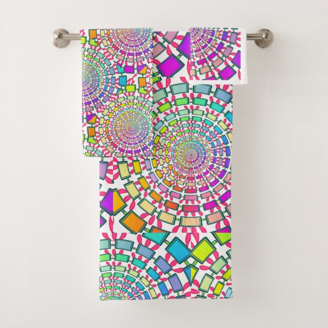 CONJUNTO DE TOALHAS CÍRCULOS MULTI CORES (Insitu)