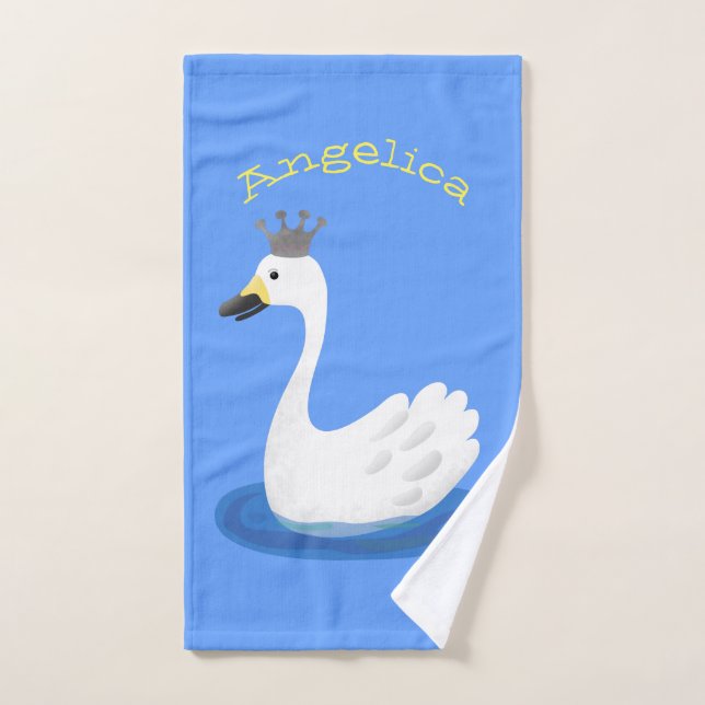 Conjunto De Toalhas Cisne branco bonito com desenho animado (Toalha de mão)