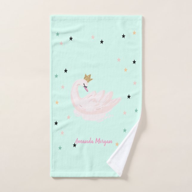 Conjunto De Toalhas Cisne Chic, Estrelas, Princesa  (Toalha de mão)