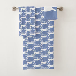 Conjunto De Toalhas Cisnes azul e branco
