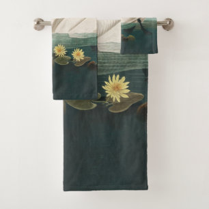 Conjunto De Toalhas cisnes brancas de pássaro de audubon do cisne