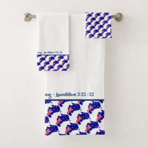 Conjunto De Toalhas Citação personalizada das escrituras cristãs MAP d