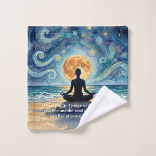 Conjunto De Toalhas Citações de Ioga Meditação Céu Noturno Estrelado L