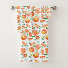 Conjunto De Toalhas Citrino doce e doce, Fruta de laranja, Verão
