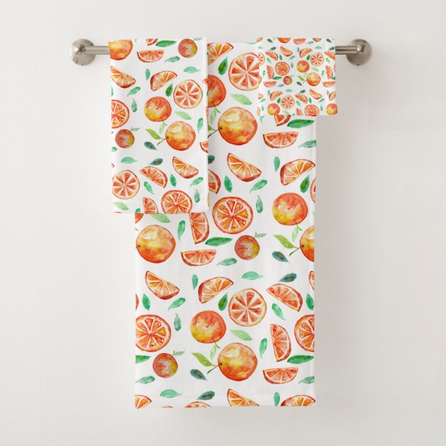 Conjunto De Toalhas Citrino doce e doce, Fruta de laranja, Verão (Insitu)