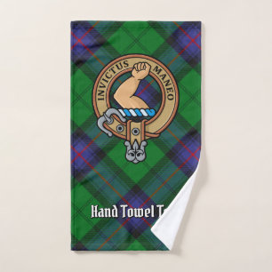 Conjunto De Toalhas Clan Armstrong Crest sobre Tartan