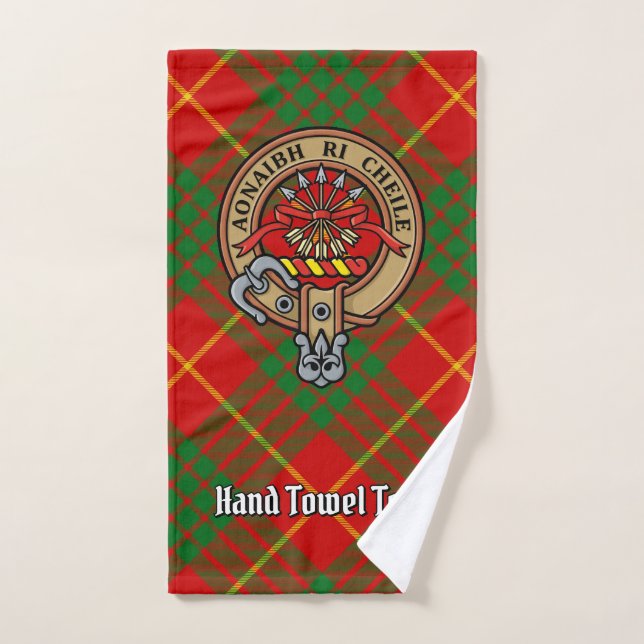Conjunto De Toalhas Clan Cameron Crest sobre Tartan (Toalha de mão)