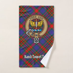 Conjunto De Toalhas Clan Carnegie Crest sobre Tartan
