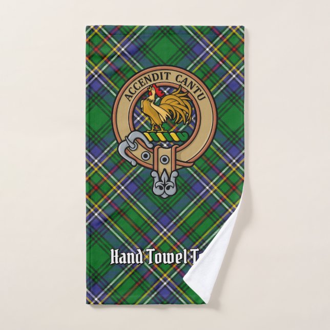 Conjunto De Toalhas Clan Cockburn Crest sobre Tartan (Toalha de mão)