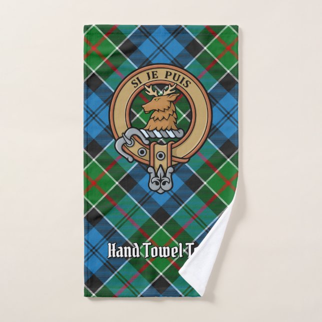 Conjunto De Toalhas Clan Colquhoun Crest sobre Tartan (Toalha de mão)