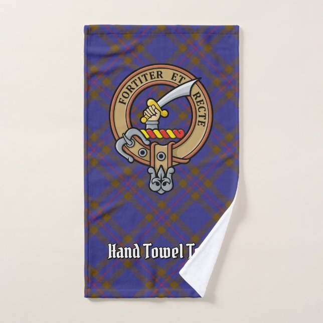 Conjunto De Toalhas Clan Elliot Crest sobre Tartan Moderno (Toalha de mão)
