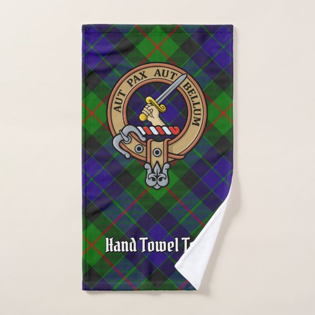 Conjunto De Toalhas Clan Gunn Crest sobre Tartan (Toalha de mão)