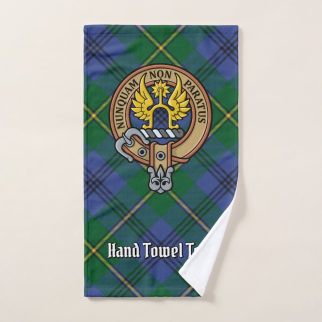 Conjunto De Toalhas Clan Johnston Crest sobre Tartan (Toalha de mão)