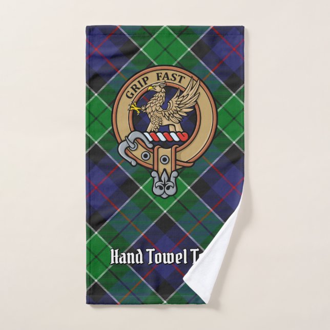 Conjunto De Toalhas Clan Leslie Crest sobre caçar Tartan (Toalha de mão)