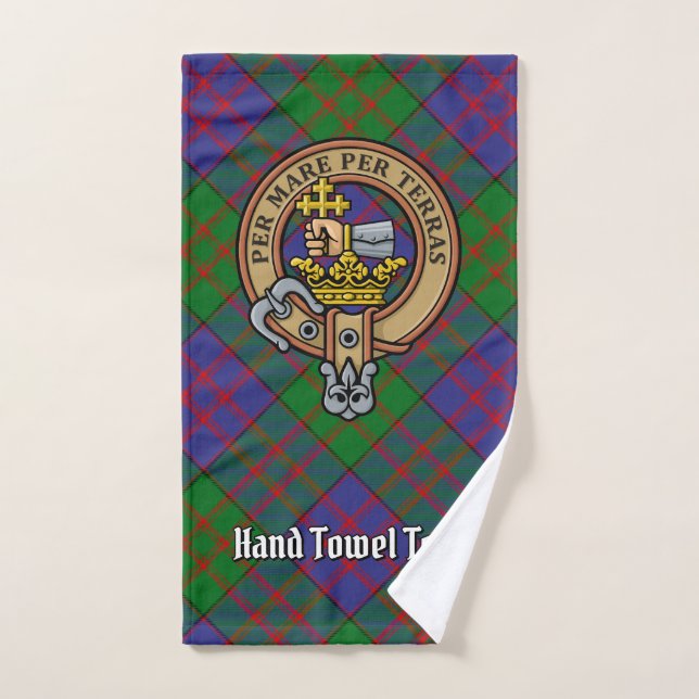 Conjunto De Toalhas Clan MacDonald Crest sobre Tartan (Toalha de mão)