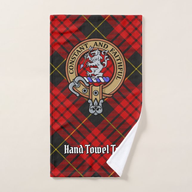 Conjunto De Toalhas Clan MacQueen Crest sobre Tartan (Toalha de mão)