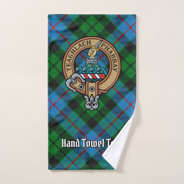 Conjunto De Toalhas Clan Morrison Crest sobre caçar Tartan (Toalha de mão)